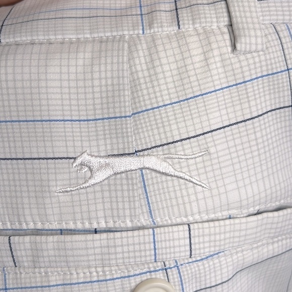 Slazenger White and Blue Plaid Golf Short size 36 - Picture 3 of 8